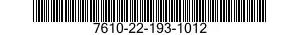 7610-22-193-1012  7610221931012 221931012