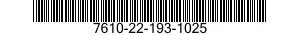 7610-22-193-1025  7610221931025 221931025
