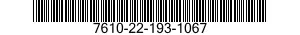 7610-22-193-1067  7610221931067 221931067