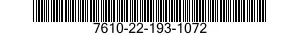 7610-22-193-1072  7610221931072 221931072