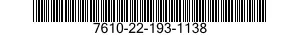 7610-22-193-1138  7610221931138 221931138