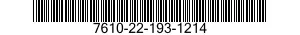 7610-22-193-1214  7610221931214 221931214