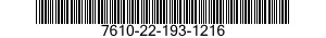 7610-22-193-1216  7610221931216 221931216
