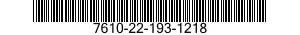 7610-22-193-1218  7610221931218 221931218