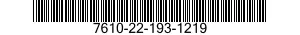 7610-22-193-1219  7610221931219 221931219
