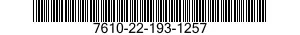 7610-22-193-1257  7610221931257 221931257