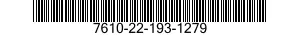 7610-22-193-1279  7610221931279 221931279