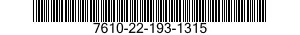 7610-22-193-1315  7610221931315 221931315