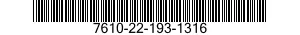7610-22-193-1316  7610221931316 221931316