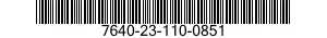 7640-23-110-0851 MAP 7640231100851 231100851