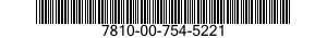 7810-00-754-5221  7810007545221 007545221