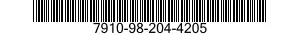 7910-98-204-4205 BAG,VACUUM CLEANER 7910982044205 982044205