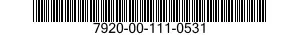 7920-00-111-0531  7920001110531 001110531
