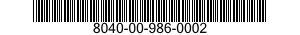 8040-00-986-0002  8040009860002 009860002