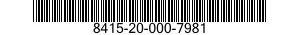 8415-20-000-7981 COVERALLS,TOXICOLOGICAL AGENTS PROTECTIVE 8415200007981 200007981
