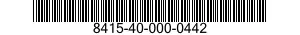 8415-40-000-0442 CLOTHING OUTFIT,NUCLEAR,BIOLOGICAL AND CHEMICAL CONTAMINANTS PROTECTIVE 8415400000442 400000442