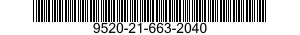 9520-21-663-2040 BEAM,STRUCTURAL 9520216632040 216632040