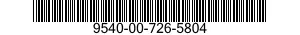 9540-00-726-5804  9540007265804 007265804